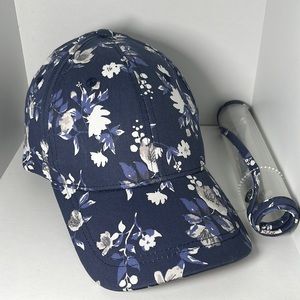 Floral ball cap with face sheild